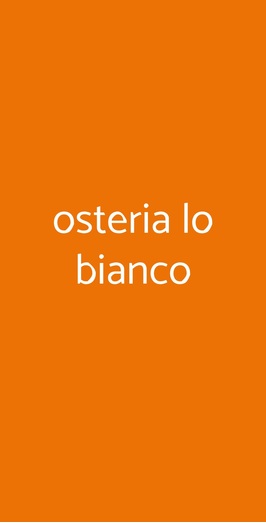 Osteria Lo Bianco, Palermo