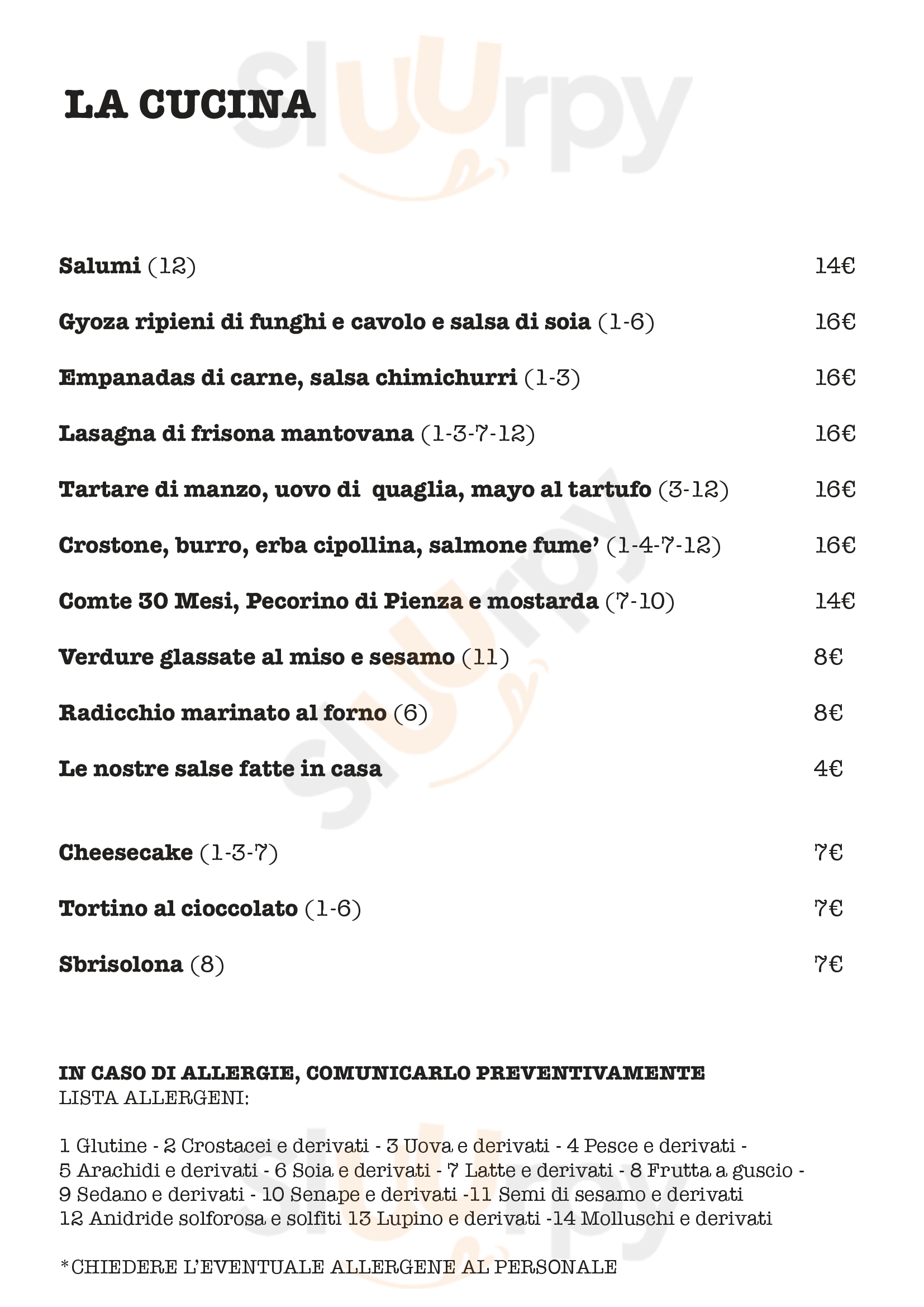 T's Way Castiglione Delle Stiviere Menu - 1