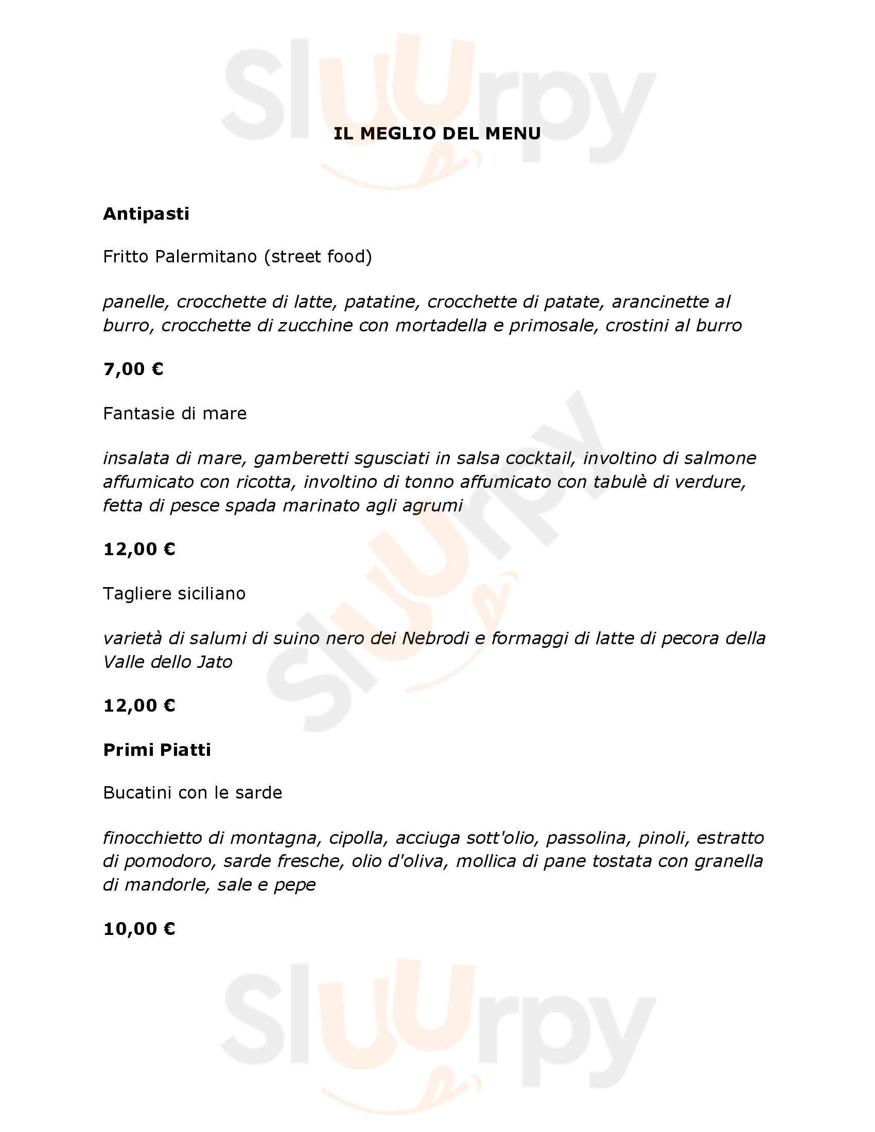 Ristorante Pizzeria Italia Palermo Menu - 1