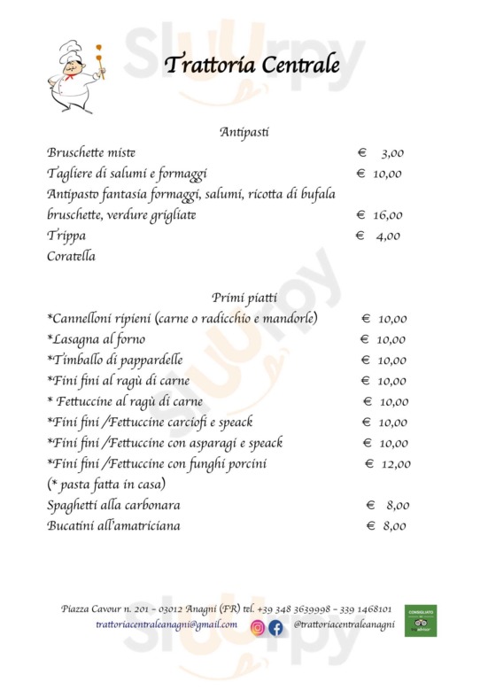 Menu su prenotazione