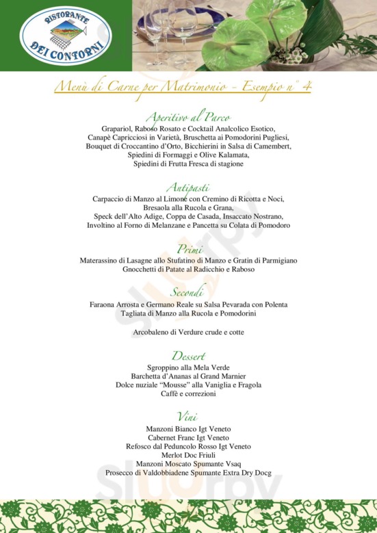 Menu matrimonio