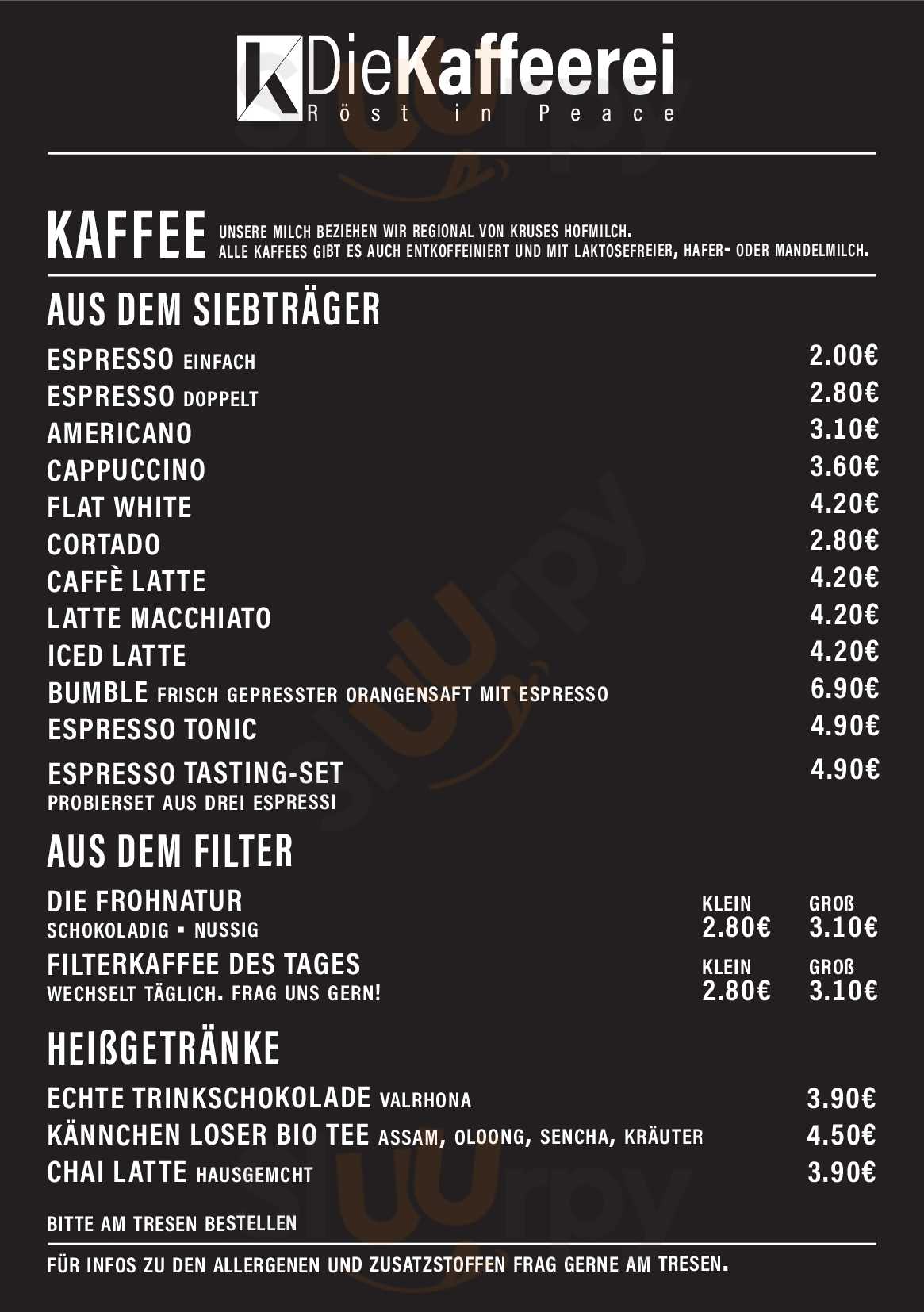 Die Kaffeerei Hamburg Menu - 1