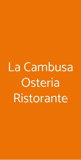 La Cambusa Osteria Ristorante, Marina di Casal Velino