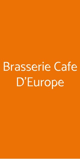 Brasserie Cafe D'europe, Aosta